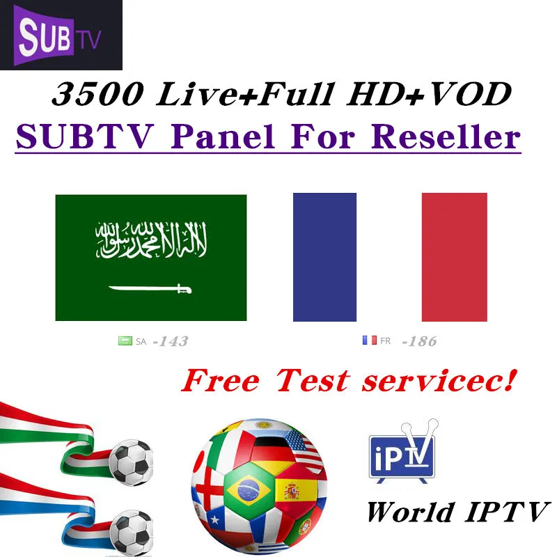 

SUBTV Reseller Panel Arabic IPTV French IPTV Support Android m3u enigma2 3500 live+VOD Hot sell In Arabic/UK/French/Canada