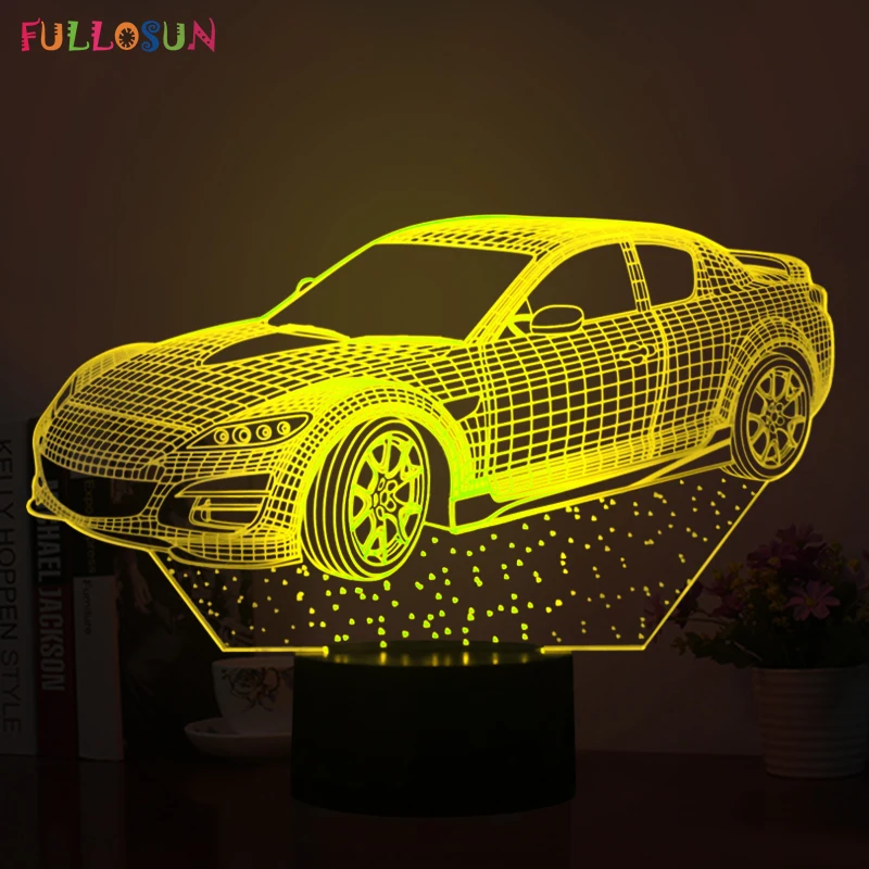

5V USB Power 3D LED Visual Lamp 3D LED Car Model Night Lights with Multi-colors Touch Button Lamp as Children's Toys Lights