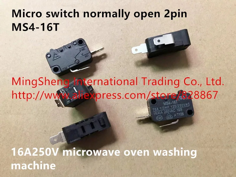 Оригинальный новый 100% микро переключатель нормально открытый 2pin MS4-16T 16A250V микроволновая печь стиральная машина