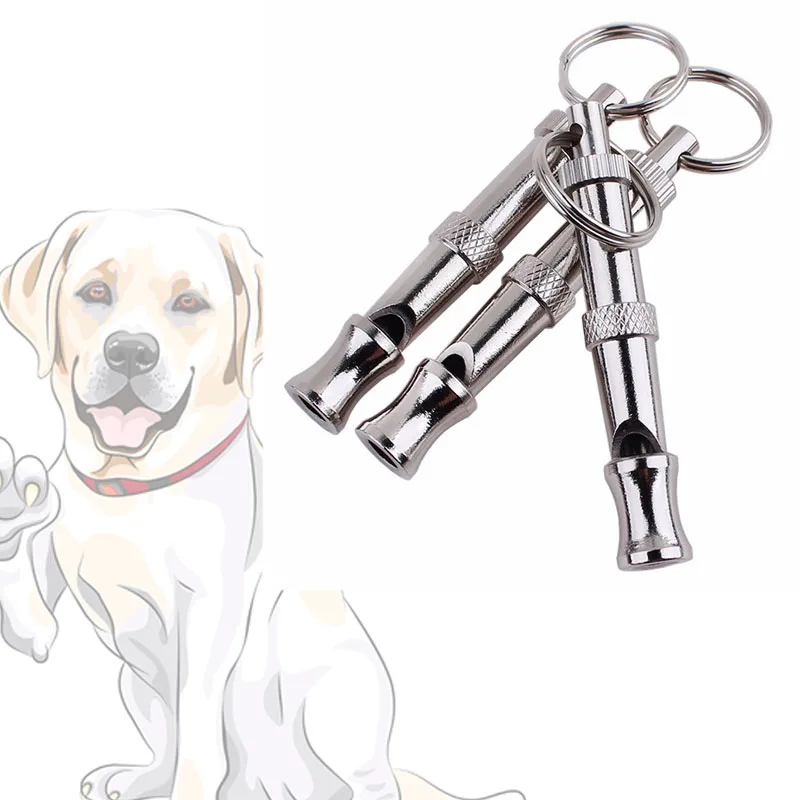 1 Piece Pets Training Aids Adjustable Ultrasonic Dog Whistle Silver