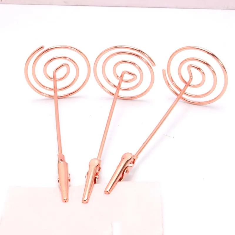 Clip Holder Stand with Alligator Clasp for Pictures Card Paper Note Clips- 12pcs(Rose Gold
