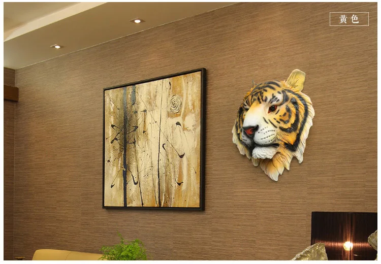 Американская креативная Смола моделирование тигр голова крюк на стену домашняя настенная голова животного украшение кулон бар настенные украшения
