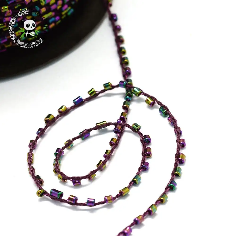 1 шнур с бусинами покрытием полиэфирными шнурами круглым отверстием среднего