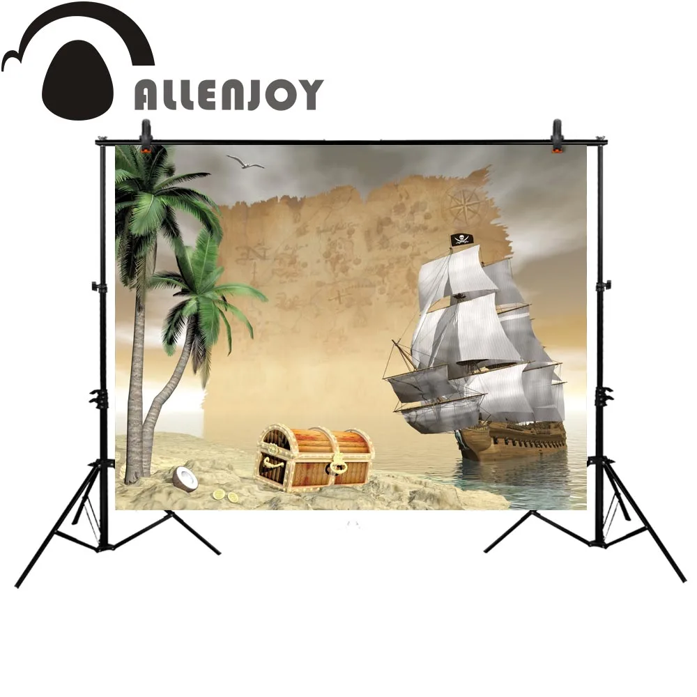 Allenjoy пиратский фон для фотосъемки день рождения морской мультфильм детский пользовательский фон фотобудка для фотосессии Фотостудия