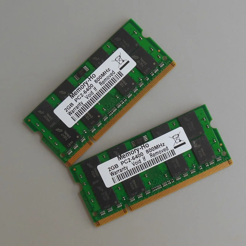 En Ligne Kit 4 GB 2X2 GB PC2 6400 DDR2 800 800 Mhz DDR2 Ordinateur Portable Mémoire SODIMM Notebook CL6.0 RAM Non Ecc 200 broches Unbuffered Faible densité