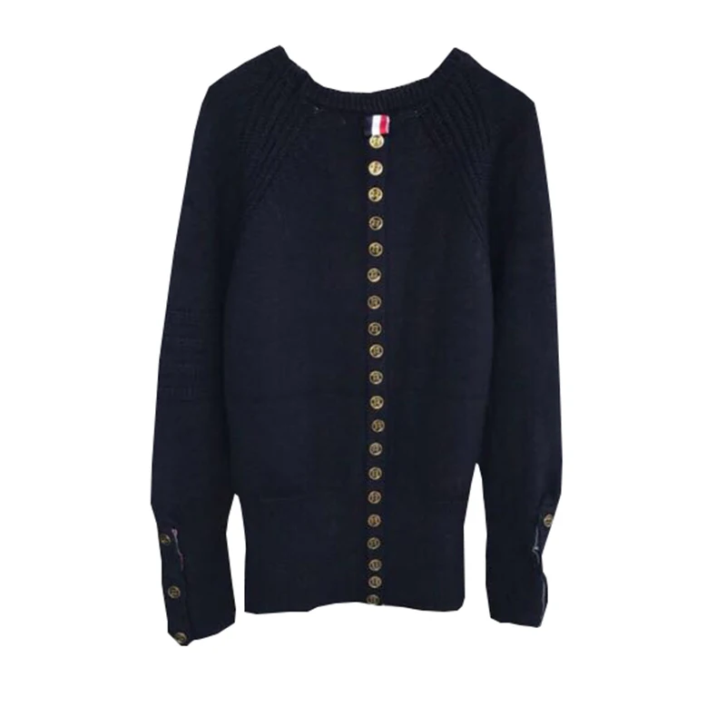 Fashion Korean Style Women Autumn Knitted Sweaters Elegant England Loose Single-breasted Chic Patchwork Swaeter Colthes