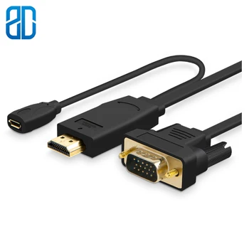 

HDMI to VGA HDMI Male to VGA Male Adapter Cable, Support 1080P,for HDTVs Monitors displayers Laptop Desktop Computer Black