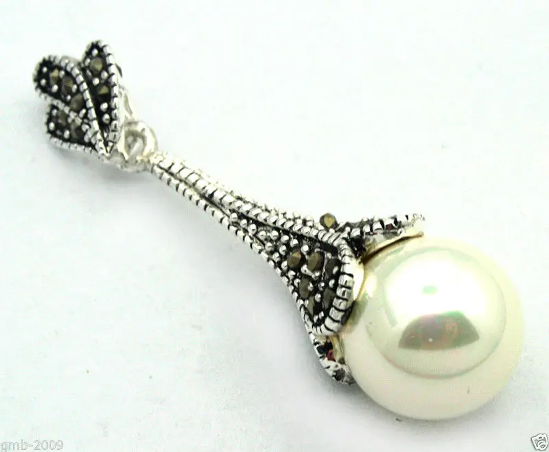 Редкая винтажная настоящая 12 мм белая жемчужная подвеска в виде ракушек из