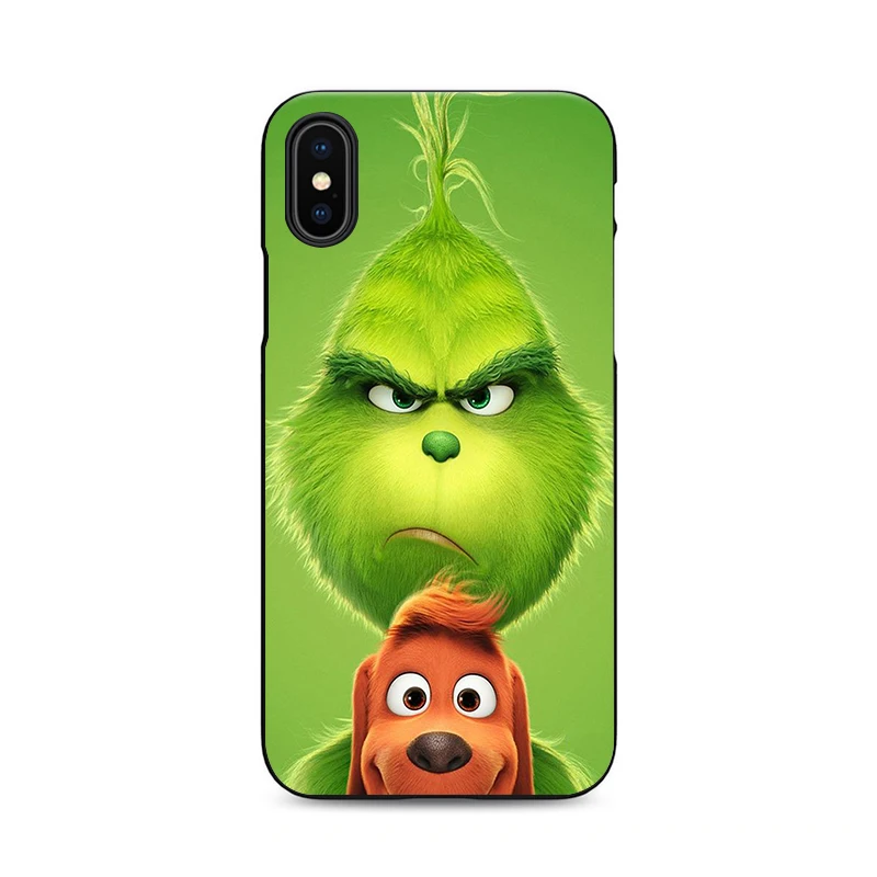 Рождественский мягкий силиконовый черный чехол grinch, чехол для iPhone X XR XS MAX 6 7 8 plus 5 5S 6s se, лучший дизайн корпуса