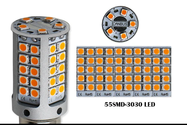IJDM нет резистора, нет Hyper Flash 21 Вт высокой мощности Янтарный Желтый W21W T20 7440 светодиодный лампы для автомобиля передние или задние указатели поворота