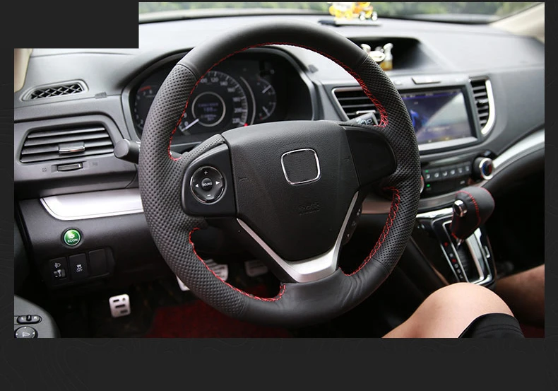 Для Honda CRV CR-V 2012- чехлы на руль мягкая кожаная оплетка на руль автомобиля аксессуары для салона