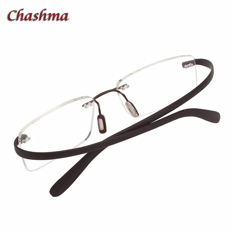 Фиолетовый Chashma бренд без оправы Модные оптические мужские модные босоножки из прозрачного материала линзы легкие очки TR90 эластичные очки для чтения для Для женщин - Цвет оправы: Фиолетовый
