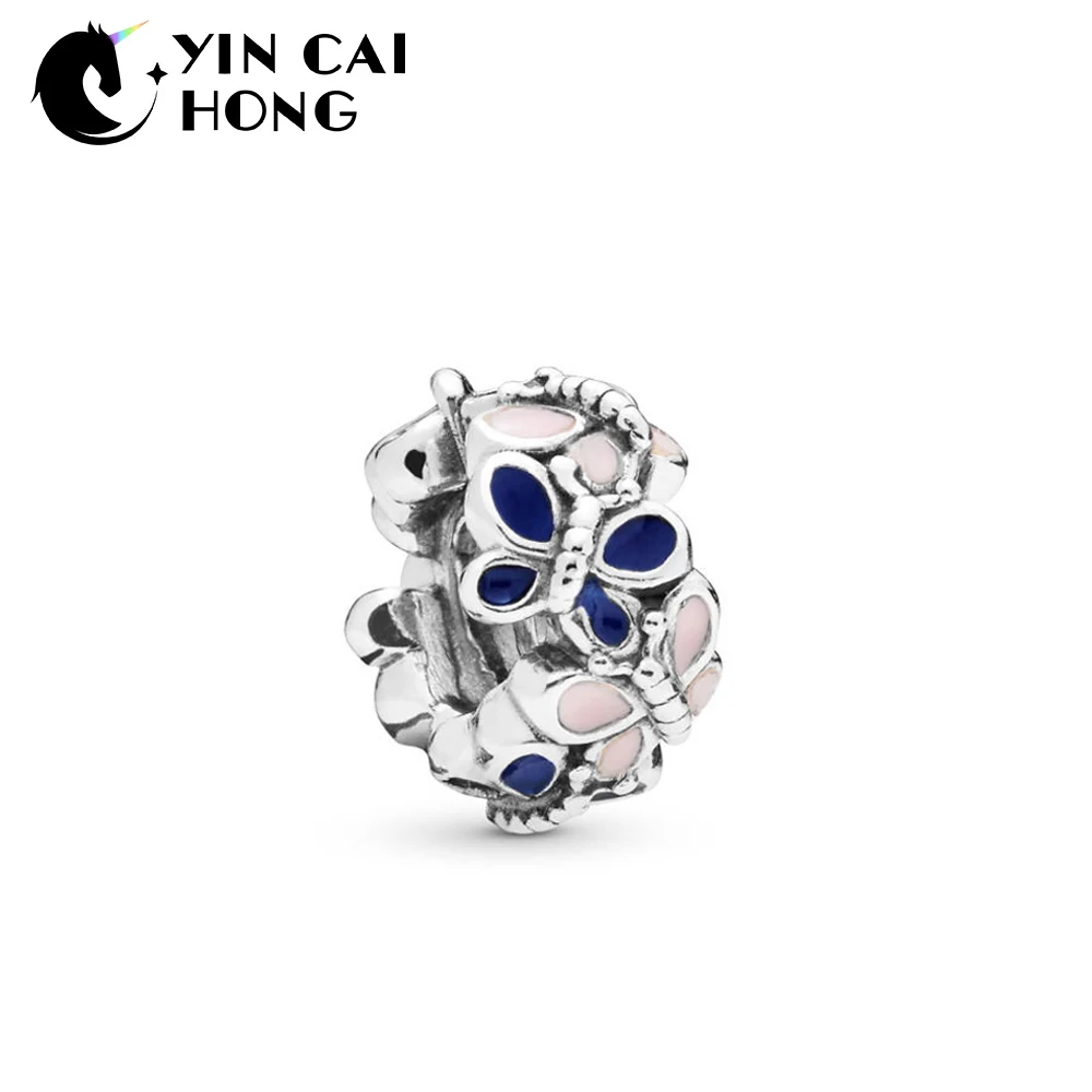 

YCH 100% 925 Sterling Silver New 2019 Spring 797870ENMX Butterfly Arrangement Spacer Charm DIY Bracelet Advanced Products