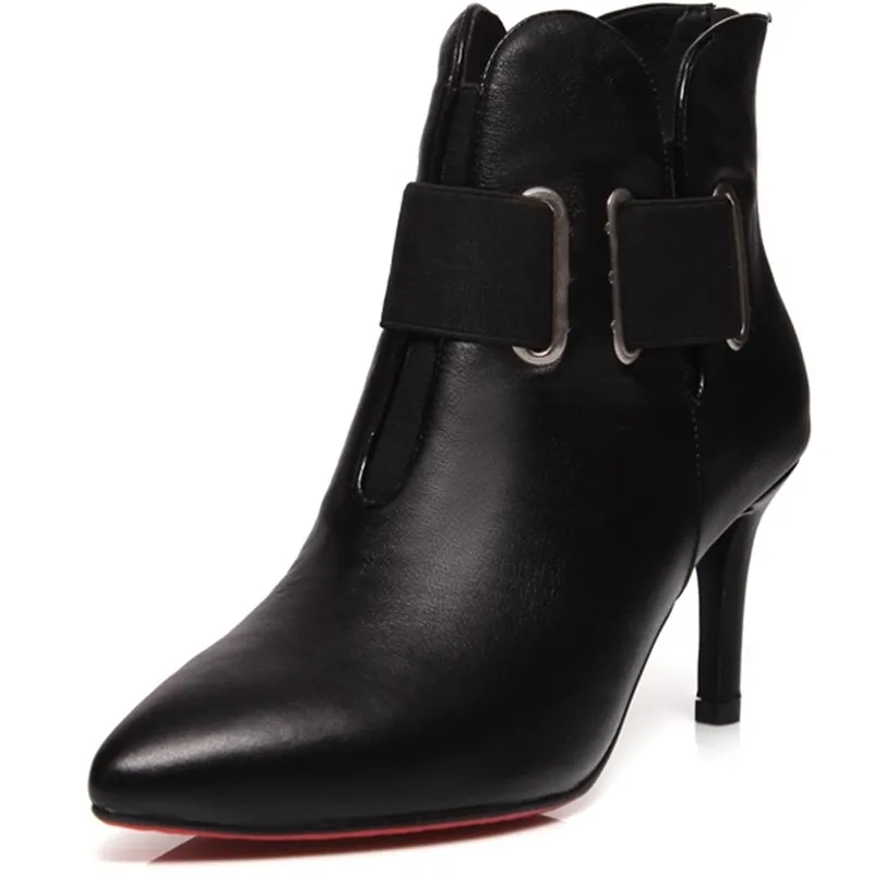 

Spring/Autumn heel height 7.5cm Soft Leather Full Grain Leather women boots ankle boots woman casual shoes
