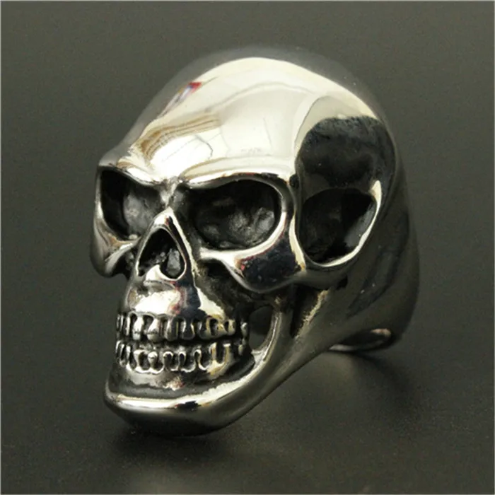 

Size 8-15 Band Party Huge Polishing Skull Ring 316L Stainless Steel Cool Fashion Men Silver Biker Skull Ring