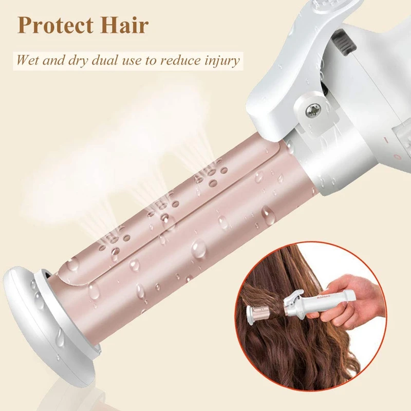 Cordless Curling Iron 1-Inch Ceramic Curling Wand Professional 2 In 1 Mini Hair Curler For Loose Curls Usb Rechargeable Portab