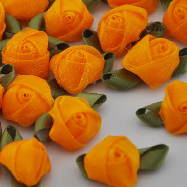 Orange 30 шт. комплекты Upick шелковая лента роза Скрапбукинг Сделай Сам Швейные Аппликации A117 - Цвет: Orange