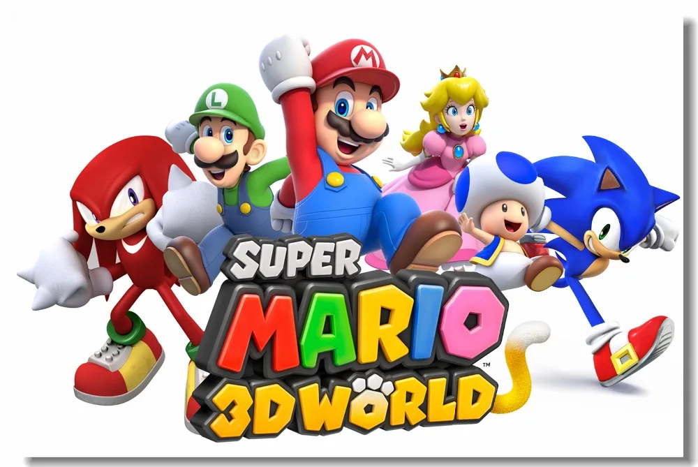 

Custom Canvas Wall Decor Super Mario 3D World Poster Luigi Peach Stickers Mural Video Game Wallpaper Kids Bedroom Decals #0465#