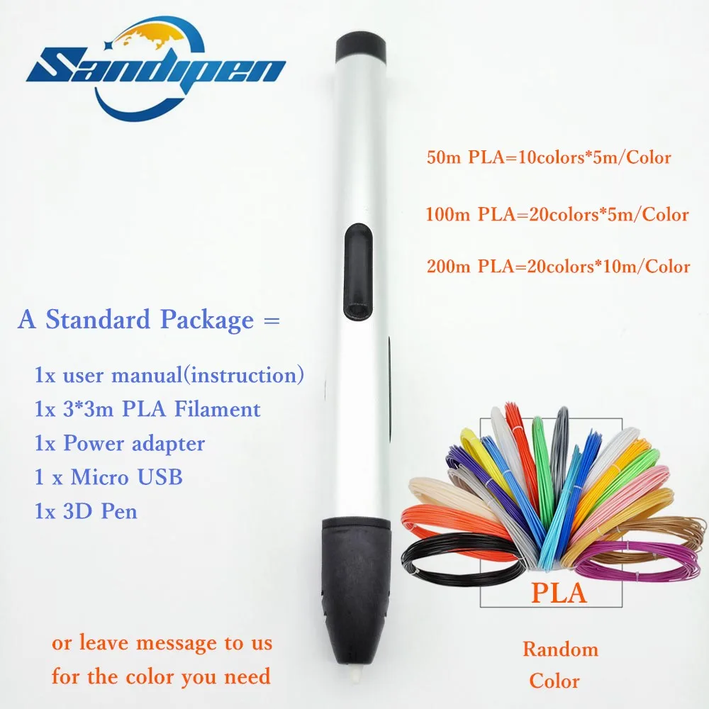 

Sandipen 3D Pen 3d Creative Drawing Pen 50/100/200M PLA Filament Can Choose Best Birthday Toy Gift Kids 61A-HP04