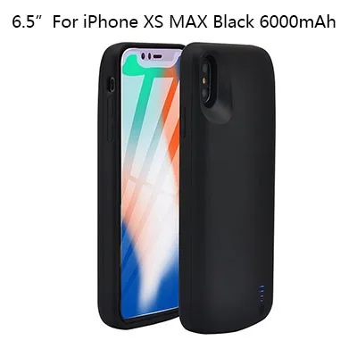 6.5 Black 25 шт./лот BRSUANG 5000-8000 мАч зарядное устройство чехол Скрытая скобка функция Беспроводное зарядное устройство для iPhone XS MAX X XR 8 7 Plus - Цвет: 6.5 Black