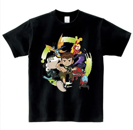 Новинка года; детская футболка Omnitrix Ben 10 настоящая детская футболка летние топы для маленьких мальчиков и девочек; футболки с рисунком из аниме; MJ - Цвет: black childreT-shirt