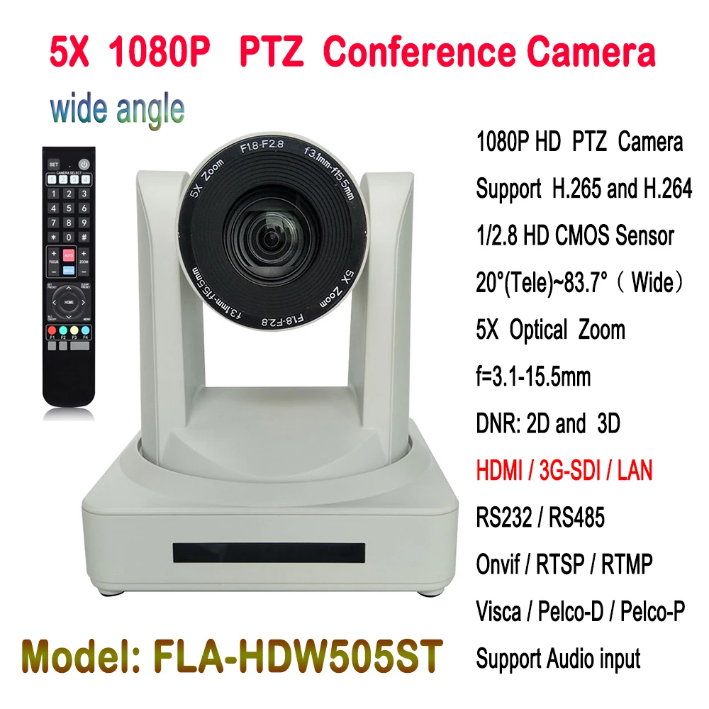 2MP 1080P HD цифровая Телемедицина видео Конференция HDMI 3G-SDI IP PTZ камера 5x оптический зум