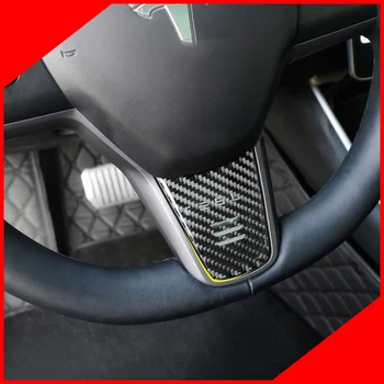 

A Little Change Steering wheel decorative stickers carbon fiber stickers decorative stickers for Tesla model 3 Car accessories