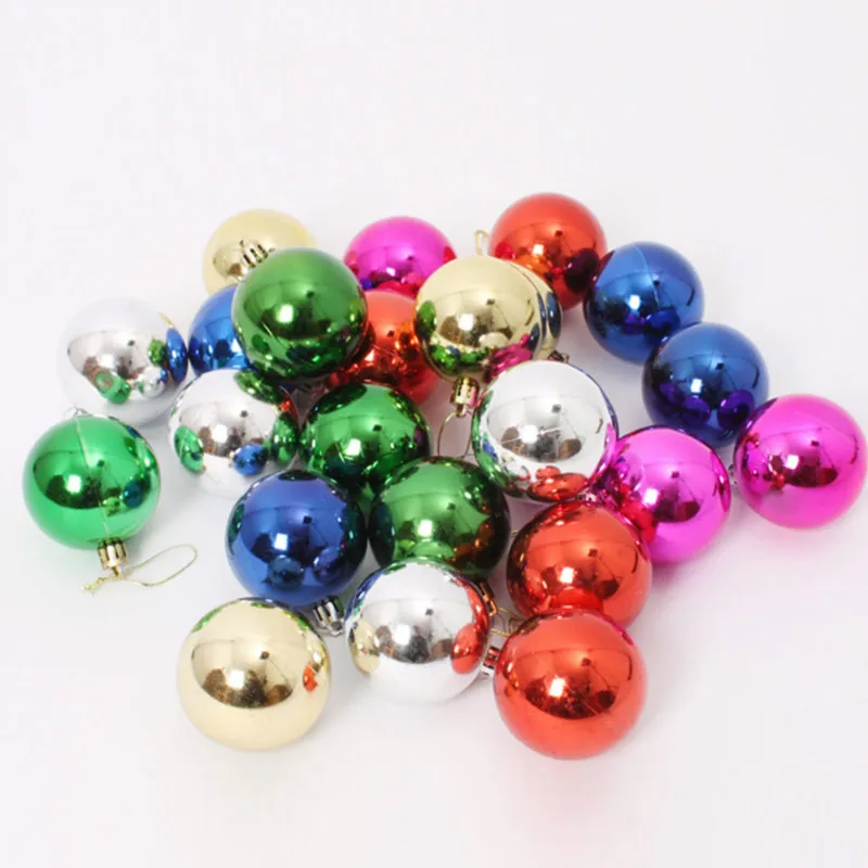 12pcs Christmas Balls 4cm Color Xmas Tree Ball Baubles Hanging Plastic