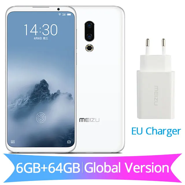 Meizu 16th 16 th, глобальная версия, 6 ГБ ОЗУ, 64 Гб ПЗУ, Смартфон Snapdragon 845, четыре ядра, 6,0 дюймов, 2160x1080 P, экран, отпечаток пальца - Цвет: 6GB 64GB White