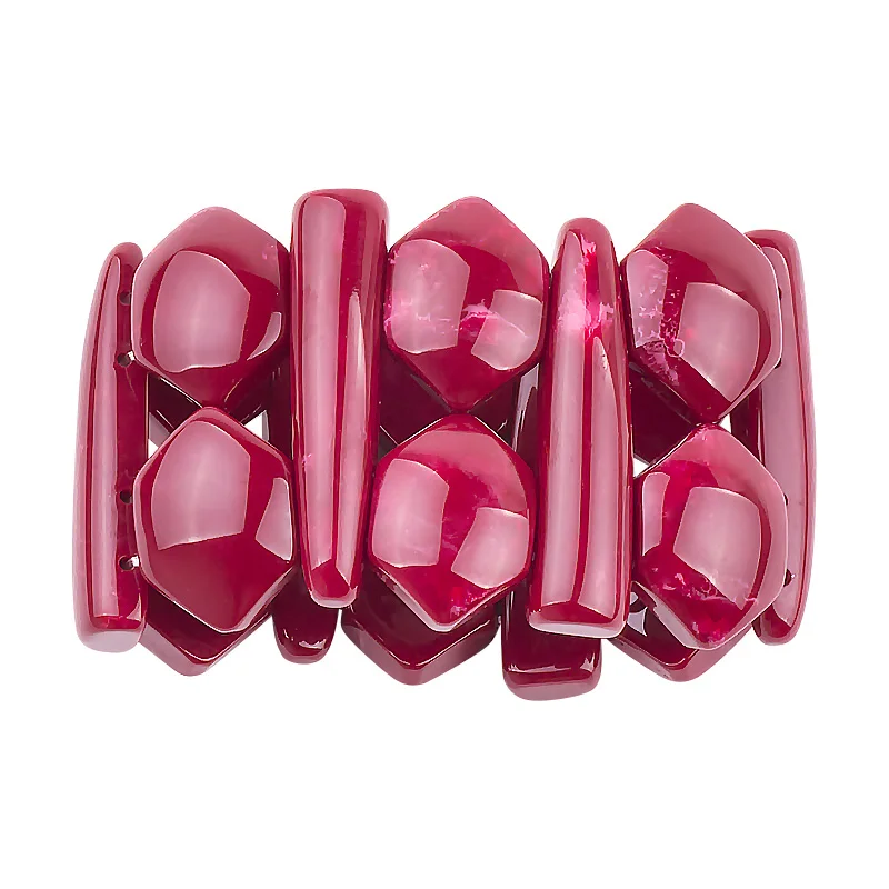 Classic Stone Resin Cuff Fashion Bracelets Bangles for Women Stretch Grain Acrylic Bracelets Female Charm Wedding Gifts Jewelry (3)