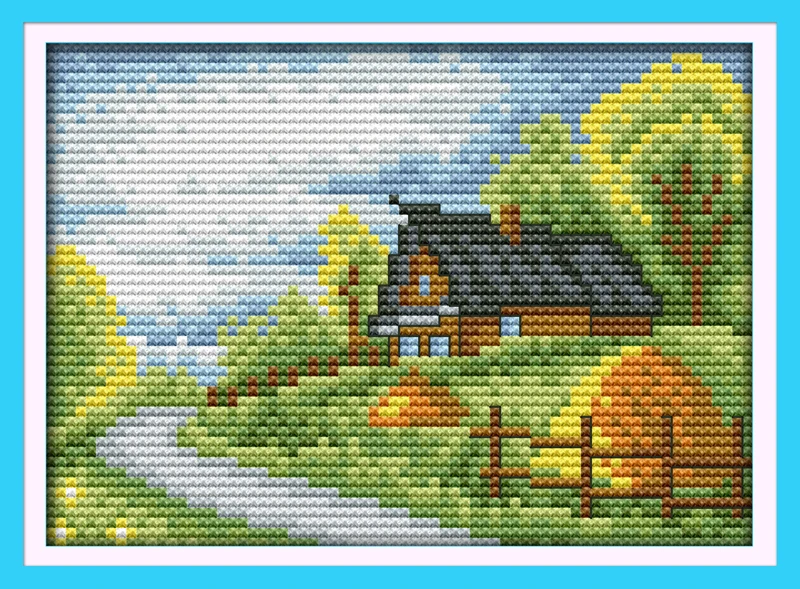 

Countryside cabin,counted printed on fabric DMC 14CT 11CT Cross Stitch kits,embroidery needlework Sets, Home Decor