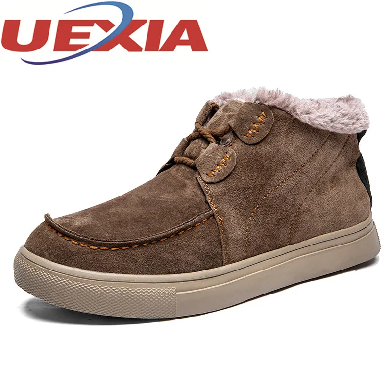 

Winter Mens Casual Warm Cotton Shoes Short Plush Snow Boots Men Outdoor Mens Fashion Ankle Boots Work Shoes Botas Big Size 39-45
