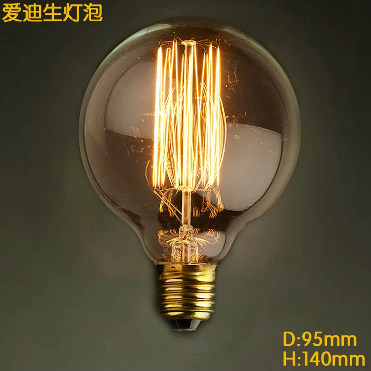 G95 60W 220V Винтажный Лофт ретро DIY E27 спиральный светильник накаливания Новинка приспособление стеклянные лампы Эдисона 40 Вт 60 Вт 110-240 В подвесные лампы светильник ing - Цвет: G95 60W 220V