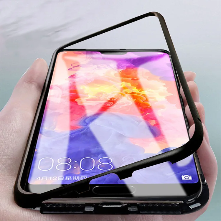 100pcs DHL Magnetic Adsorption Case for Huawei P20 Lite Honor 10 Magnet Tempered Glass Mate 20 Pro |