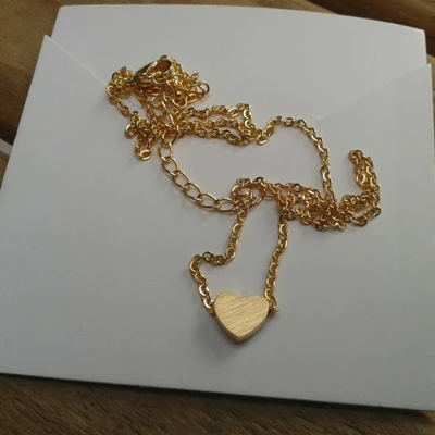 Золотой цвет Wholesale 10piece Tiny Gold Heart Necklace Pendant Stainless Steel Women Men Wedding Jewelry Dainty Love Forever Heart Choker - Окраска металла: Золотой цвет