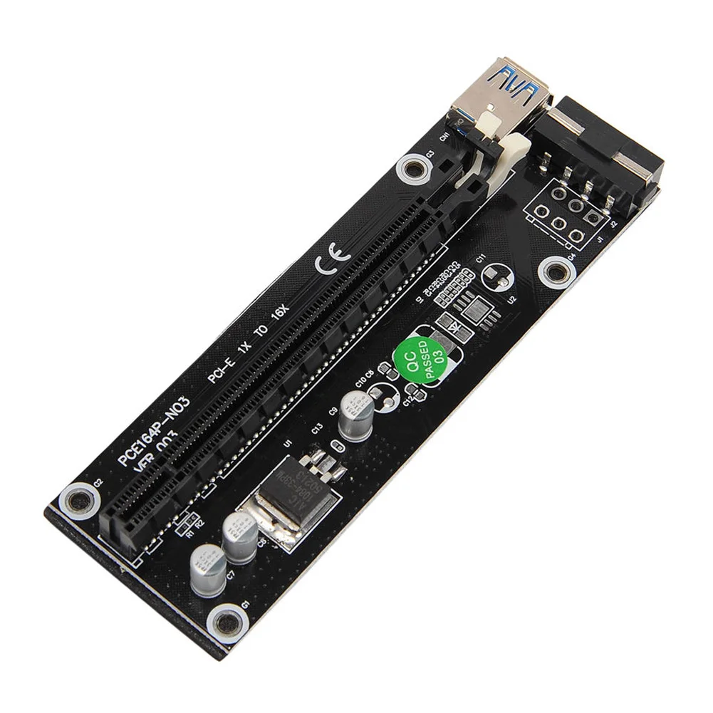 Черный USB 3,0 PCIE Express 1x до 16x удлинитель Riser Board Card Adapter кабель для майнинга - Цвет: Черный