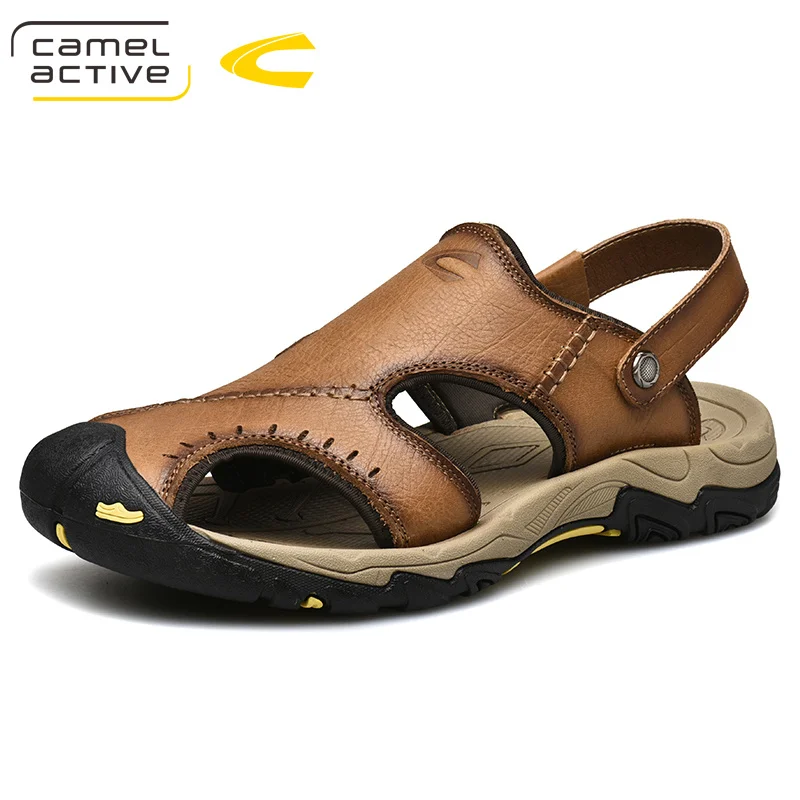 Camel Active/Новинка года сандалии из натуральной кожи для мужчин удобная повседневная обувь мягкие эластичные стелька двойной ношение гибки