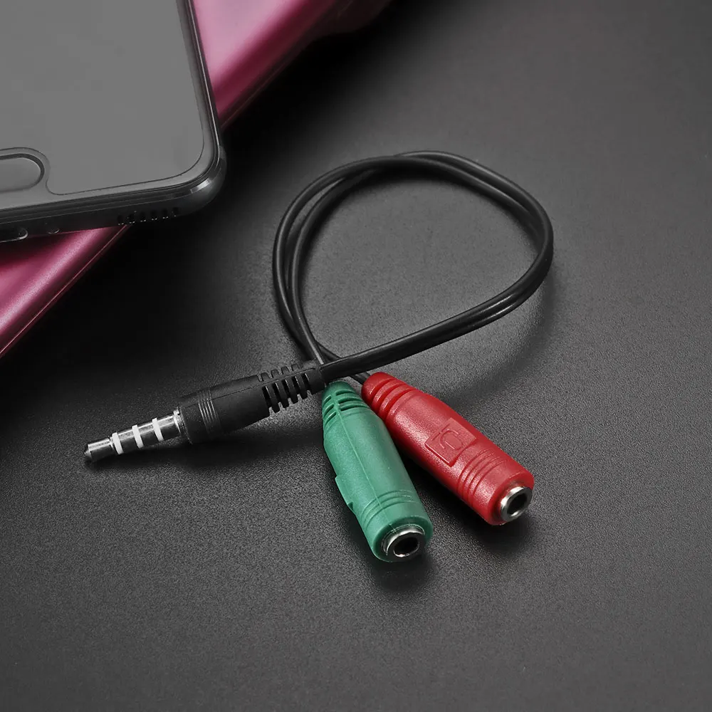 

Powstro 3.55mm Audio Input Extractor Converter Phone Audio Splitter 2 to 1 Conversion for MP3 Player Stereo