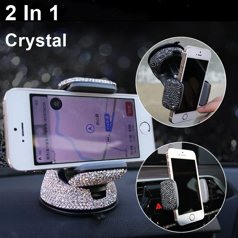 Автомобильный держатель для телефона Tongdaytech для iPhone X XS Max, кристальная подставка для мобильного телефона, крепление на вентиляционное отверстие для samsung S9 S10 Soporte Movil