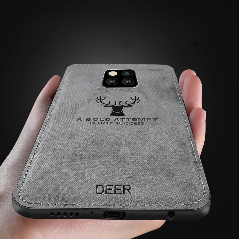 for-Huawei-Mate-20-Pro-Lite-X-Case-Cloth-Texture-3D-Embossing-Deer-Soft-Bumper-Fabric