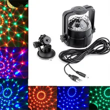 Голосовое управление RGB светодиодный сценический свет kty эффект 3 Вт вращающийся мини-магический диско-шар автомобиль DJ вечерние хрустальные магические шары лампа USB DC 5 В