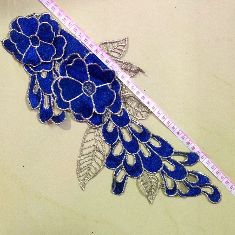 Сапфировые 3D костюмы Чонсам для танцев женское кружевное платье с аппликацией и