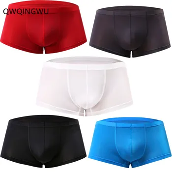 

5PCS/Lot Breathable Boxer Sexy Underwear Boxer Shorts Silky Bulge Pouch Soft Underpants Slip Homme Panties Underwear Men Boxers