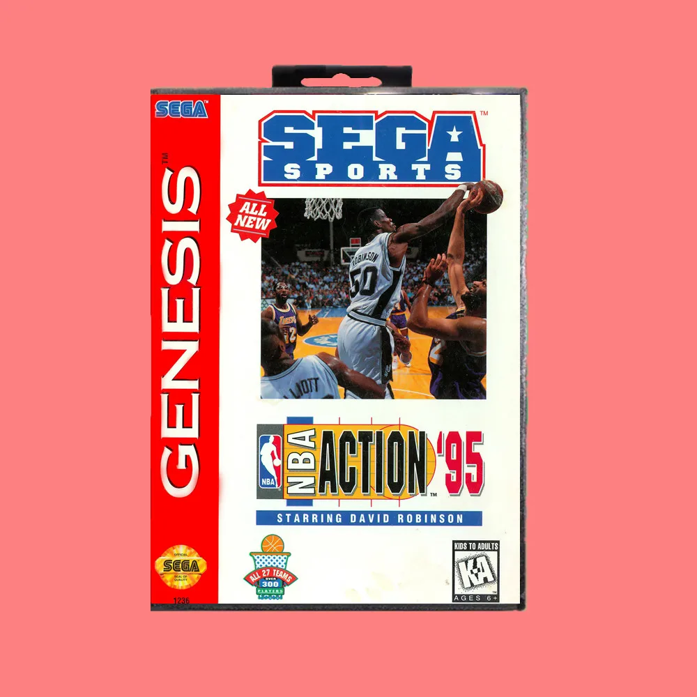Nbaaction95 16 бит MD игровая карта с розничной коробкой для sega Genesis& Mega Drive