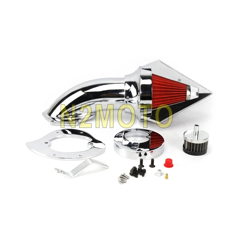 1 комплект мотоциклетный конус шип воздушный очиститель Комплект фильтр входящего воздуха Набор для Honda VTX 1300/VTX1300 все годы хром w/Красный