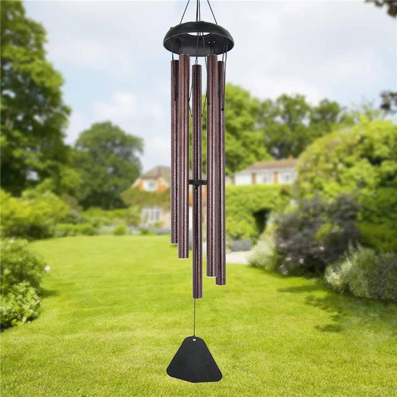 

5 Tuned Metal Tubes Wind Chimes Outdoor Amazing Grace Music Sound Balcony Decor for a Birthday Gift Music Room Ornament 36inch