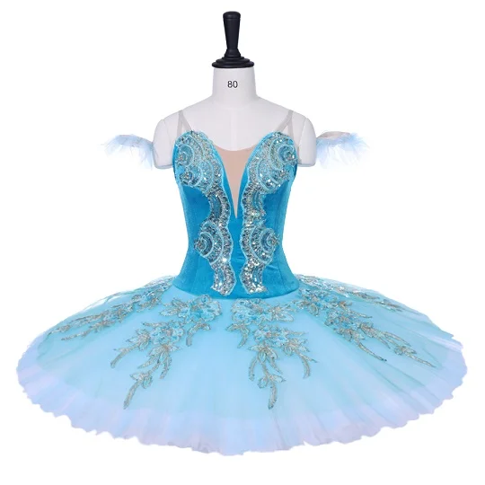 Синий FLTOTURE/синие балетные пачки для девочек, балетные юбки CT9153B, 10 слоев тюля, размер, Adjustbale, спальные нарядные платья-пачки - Цвет: Синий