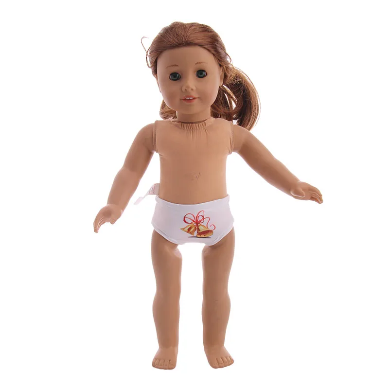 Рождественские трусики LUCKDOLL12 с узором подходят для 18 дюймовых американских