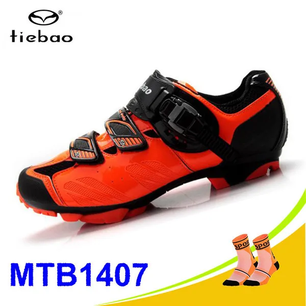 1407 mtb orange Tiebao/Мужская обувь для велоспорта; sapatilha ciclismo; обувь для горного велосипеда; chaussures vtt zapatillas deportivas mujer; обувь суперзвезды - Цвет: 1407 mtb orange