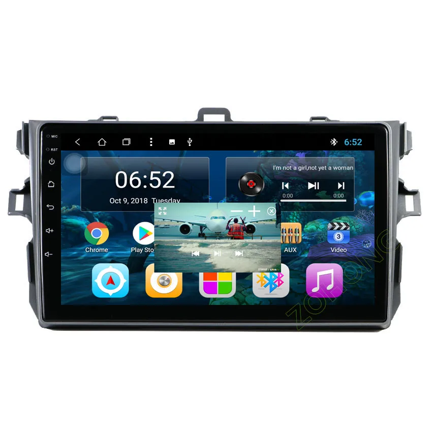 9 дюймов 2.5D Octa 8 Core автомобильный dvd-плеер на основе Android для Защитные чехлы для сидений, сшитые специально для Toyota Corolla 2007 2008 2009 2010 2011 Автомобильный мультимедийный радио gps навигации
